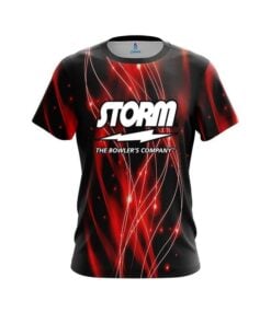 Storm Red Spiral Waves CoolWick Bowling Jersey