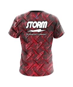 Alternative view of Storm Red Diamond Plate CoolWick Bowling Jersey