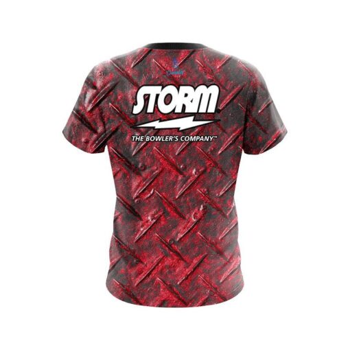 Storm Red Diamond Plate CoolWick Bowling Jersey - Image 2