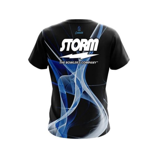 Storm Smokey Blue Wave CoolWick Bowling Jersey - Image 2
