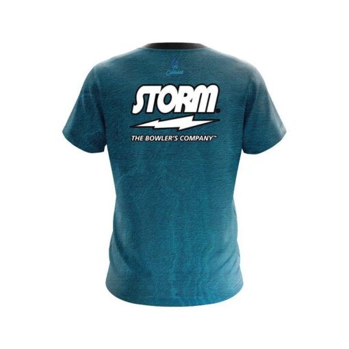 Storm Teal Grunge Canvas CoolWick Bowling Jersey - Image 2