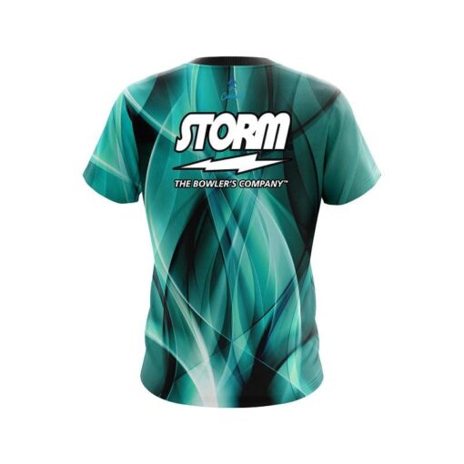 Storm Wavy Aqua Swirl CoolWick Bowling Jersey - Image 2
