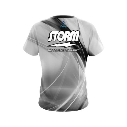 Storm Wavy Black And White Swirl CoolWick Bowling Jersey - Image 2