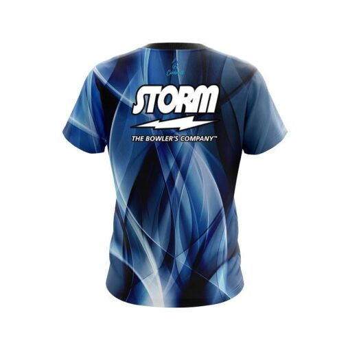 Storm Wavy Blue Swirl   CoolWick Bowling Jersey - Image 2