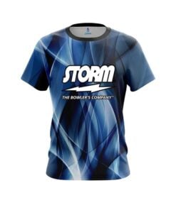 Storm Wavy Blue Swirl   CoolWick Bowling Jersey