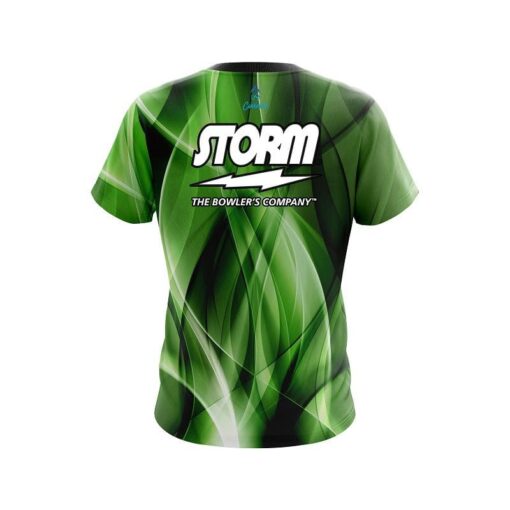 Storm Wavy Green Swirl  CoolWick Bowling Jersey - Image 2