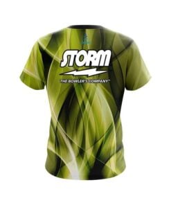 Alternative view of Storm Wavy Yellow Swirl  CoolWick Bowling Jersey