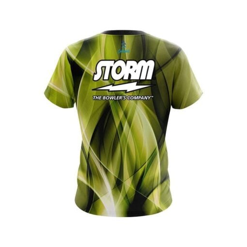 Storm Wavy Yellow Swirl  CoolWick Bowling Jersey - Image 2