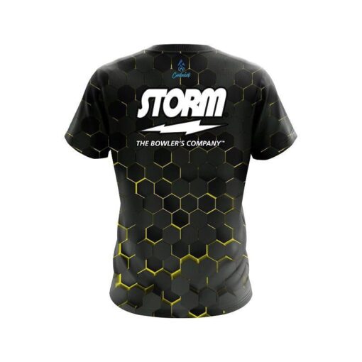 Storm Yellow Honeycomb Fusion CoolWick Bowling Jersey - Image 2