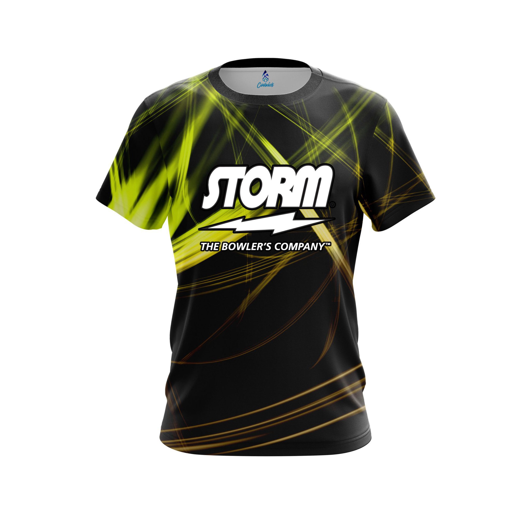 Storm Yellow Spiral CoolWick Bowling Jersey