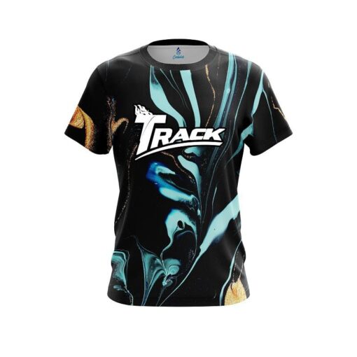 Track Blue and Gold Resin CoolWick Bowling Jersey