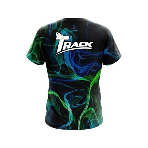 Track Blue Green Smoke CoolWick Bowling Jersey - Image 2