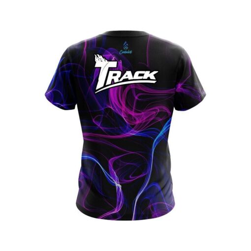 Track Blue Purple Smoke CoolWick Bowling Jersey - Image 2