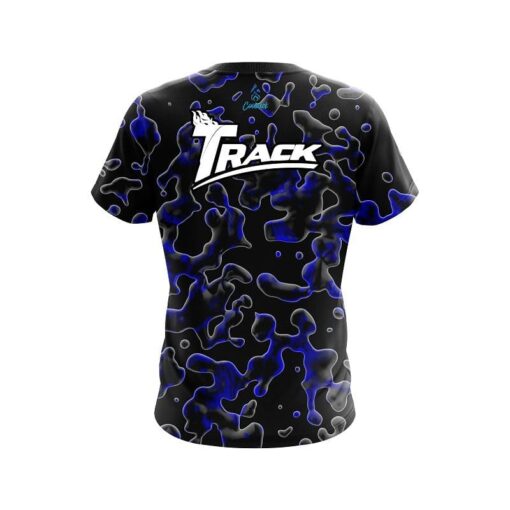Track Blue Flowing Fluid CoolWick Bowling Jersey - Image 2