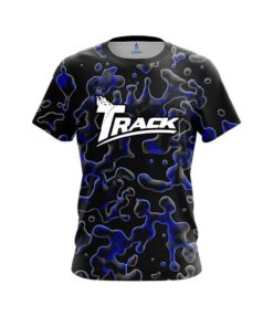 Track Blue Flowing Fluid CoolWick Bowling Jersey