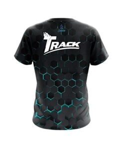 Alternative view of Track Aqua Honeycomb Fusion CoolWick Bowling Jersey