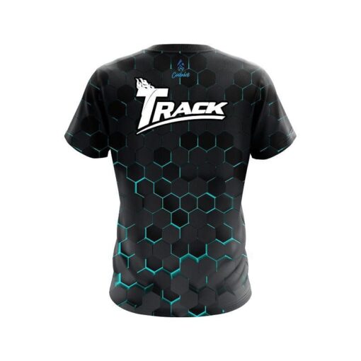 Track Aqua Honeycomb Fusion CoolWick Bowling Jersey - Image 2