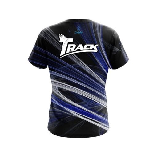 Track Blue Motion Swirl CoolWick Bowling Jersey - Image 2