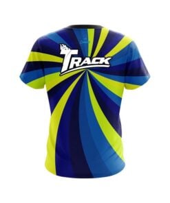 Alternative view of Track Blue And Yellow Color Swirl CoolWick Bowling Jersey