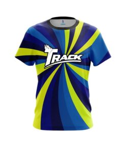 Track Blue And Yellow Color Swirl CoolWick Bowling Jersey