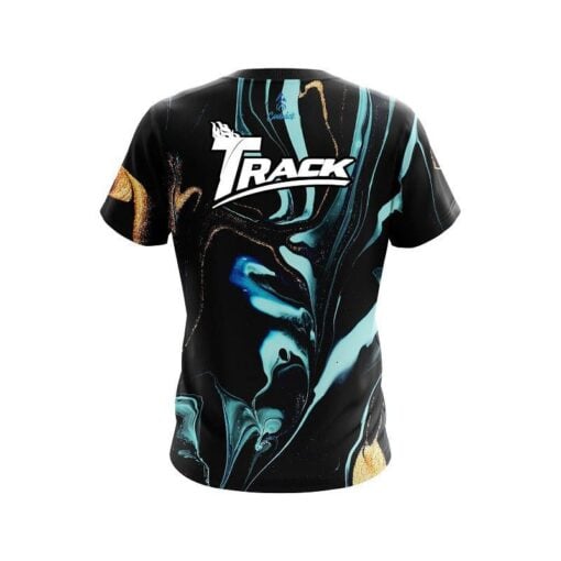 Track Blue and Gold Resin CoolWick Bowling Jersey - Image 2