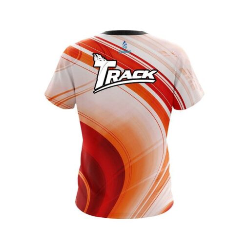Track Curvy Orange Pattern CoolWick Bowling Jersey - Image 2