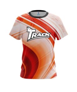 Track Curvy Orange Pattern CoolWick Bowling Jersey