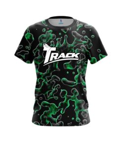 Track Green Flowing Fluid CoolWick Bowling Jersey
