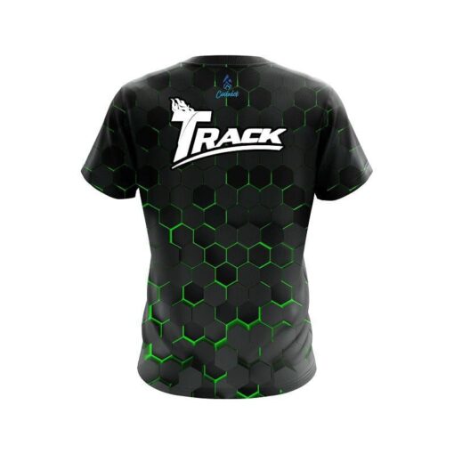 Track Green Honeycomb Fusion CoolWick Bowling Jersey - Image 2