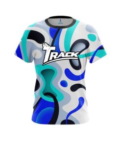 Track Modern Art Blue CoolWick Bowling Jersey