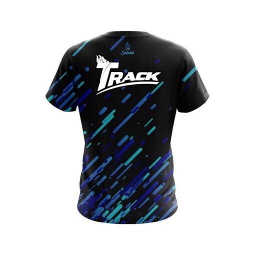 Track Modern Blue Stripe CoolWick Bowling Jersey - Image 2