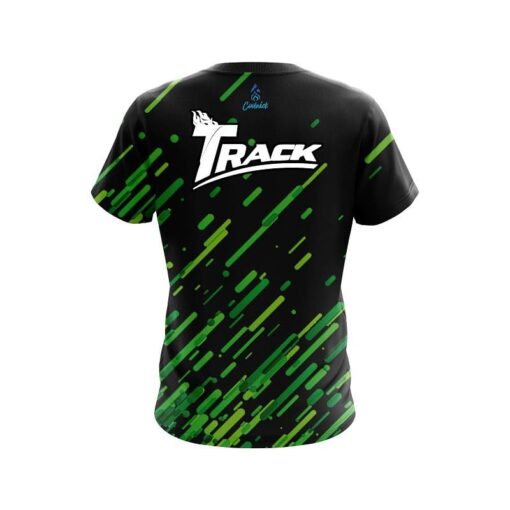 Track Modern Green Stripe CoolWick Bowling Jersey - Image 2