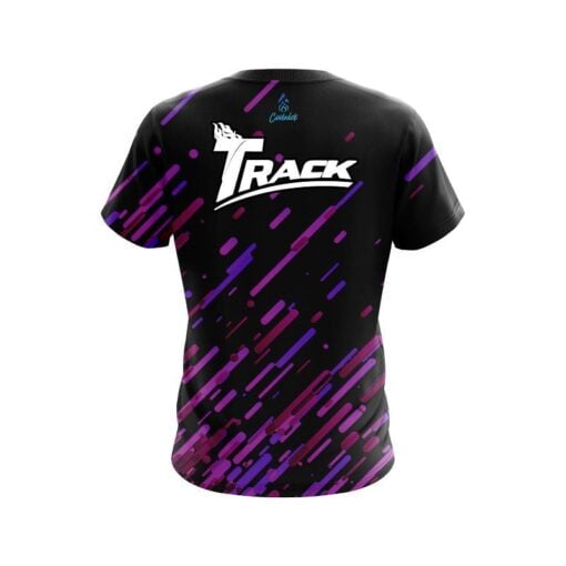 Track Modern Purple Stripe CoolWick Bowling Jersey - Image 2