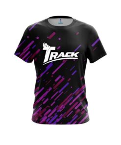 Track Modern Purple Stripe CoolWick Bowling Jersey