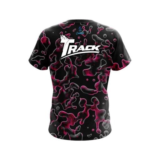 Track Pink Flowing Fluid CoolWick Bowling Jersey - Image 2