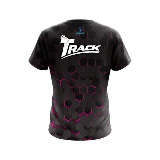 Track Pink Honeycomb Fusion CoolWick Bowling Jersey - Image 2