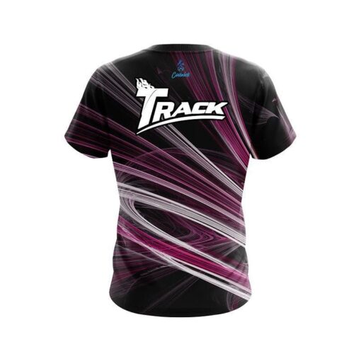 Track Pink Motion Swirl CoolWick Bowling Jersey - Image 2