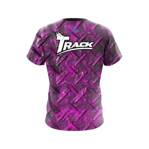 Track Pink Diamond Plate CoolWick Bowling Jersey - Image 2