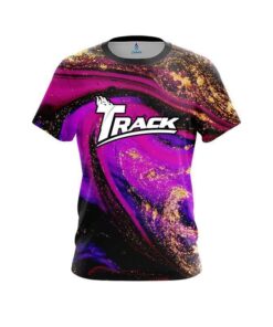 Track Magenta Gold Liquid Marble CoolWick Bowling Jersey