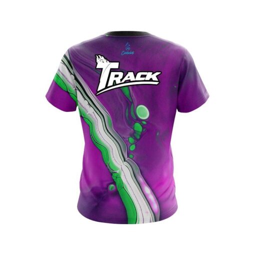 Track Purple And Green Liquid CoolWick Bowling Jersey - Image 2