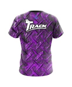 Alternative view of Track Purple Diamond Plate CoolWick Bowling Jersey