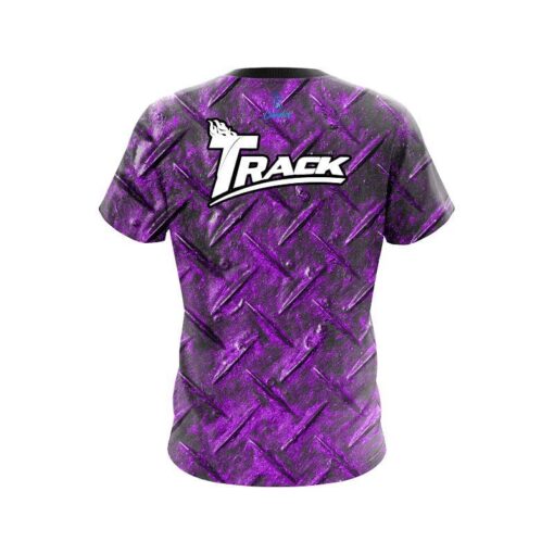 Track Purple Diamond Plate CoolWick Bowling Jersey - Image 2