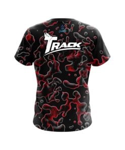 Alternative view of Track Red Flowing Fluid CoolWick Bowling Jersey