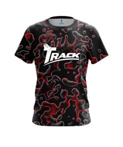 Track Red Flowing Fluid CoolWick Bowling Jersey
