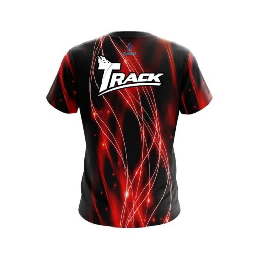 Track Red Spiral Waves CoolWick Bowling Jersey - Image 2