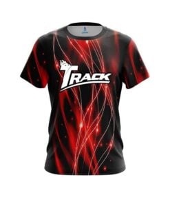 Track Red Spiral Waves CoolWick Bowling Jersey