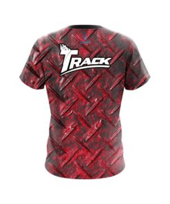 Alternative view of Track Red Diamond Plate CoolWick Bowling Jersey
