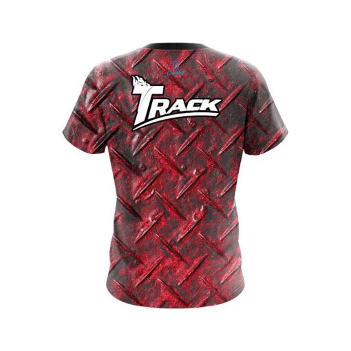 Track Red Diamond Plate CoolWick Bowling Jersey - Image 2