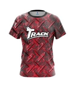 Track Red Diamond Plate CoolWick Bowling Jersey