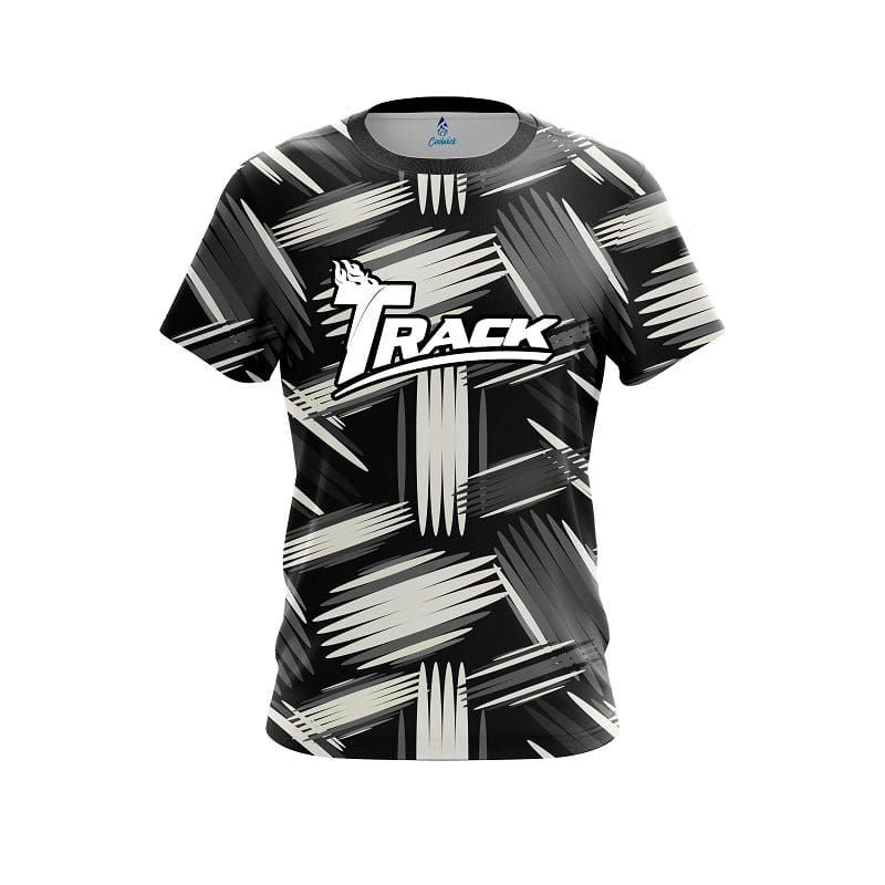 Track Striped Pattern CoolWick Bowling Jersey